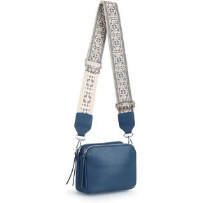 VONAL Leather Crossbody Purse for Women Triple Pockets Designed Shoulder Bag