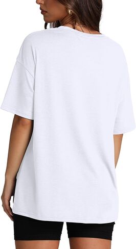 Oversized T Shirts for Women Summer Crewneck Short Sleeve Basic Tops Loose Fit in Saudi Arabia