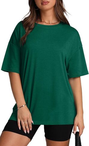Oversized T Shirts for Women Summer Crewneck Short Sleeve Basic Tops Loose Fit in Saudi Arabia