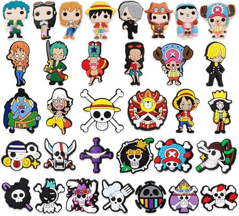 33 قطعة من حلي الاحذية بتصميم انيمي للاولاد والاطفال والمراهقين والبنات، دبابيس احذية انيمي مصنوعة من بلاستيك بي في سي، مجموعة دلايات لتزيين الاحذية واكسسوارات الاحذية in Kuwait