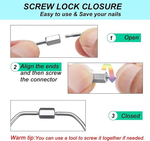 مجموعة من 6 حلقات مفاتيح قفل مترابطة من CrocSee (قطر 2.5 بوصة)، منظم حلقة سلسلة مفاتيح من الفولاذ المقاوم للصدأ مع قفل لولبي، حامل حلقة مفاتيح عالي التحمل in Kuwait