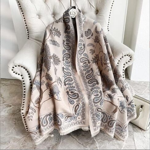 Womens Winter Fashion Large Soft Cashmere Feel Pashmina Shawls Wraps Scarf in Kuwait