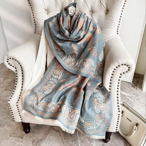 Womens Winter Fashion Large Soft Cashmere Feel Pashmina Shawls Wraps Scarf in Kuwait