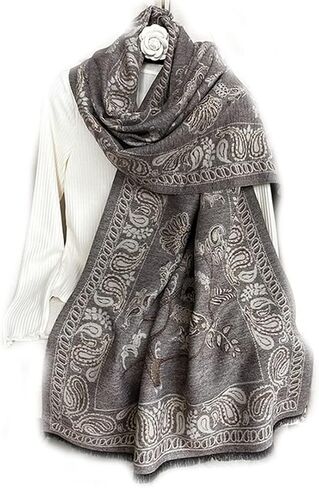 Womens Winter Fashion Large Soft Cashmere Feel Pashmina Shawls Wraps Scarf in Kuwait