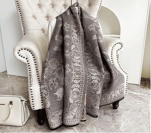Womens Winter Fashion Large Soft Cashmere Feel Pashmina Shawls Wraps Scarf in Kuwait