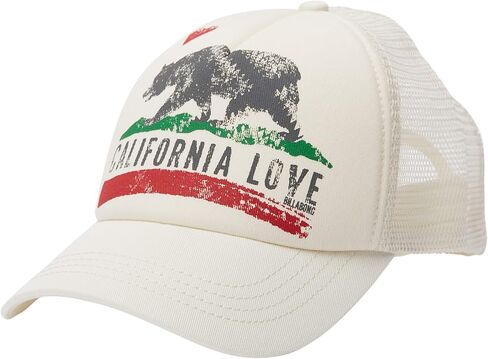 Billabong Girls' California Love Pitstop Mesh Back Adjustable Trucker Hat, White, One in Saudi Arabia