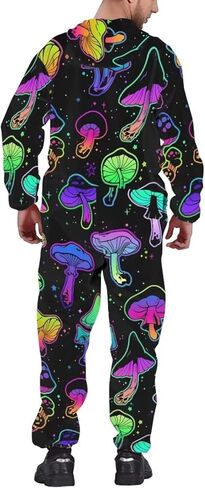 INSTANTARTS Womens Mens One Piece Pajamas Long Sleeve Rompers Onesies Zip Up Nightgown S-4XL in Kuwait