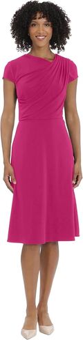 Maggy London Women's Cap Sleeve Asymmetric Draped Dress Officewear Wear to Party in Saudi Arabia