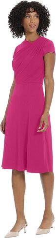 Maggy London Women's Cap Sleeve Asymmetric Draped Dress Officewear Wear to Party in Saudi Arabia