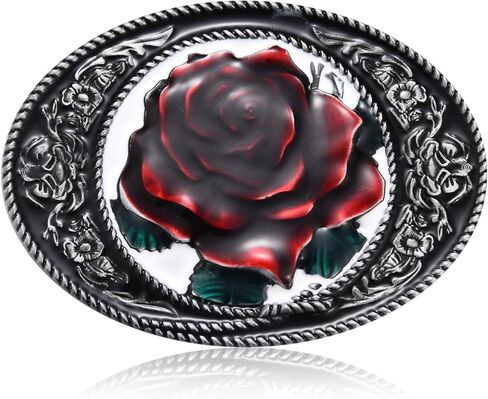KOORASY Antique Rose Flower Belt Buckle for Women Men Western Vintage Rodeo Floral Belt Buckles Christmas Gift Halloween in Saudi Arabia