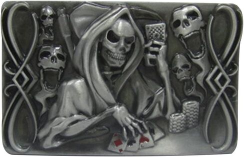 Skull Head Dice Poker Western Cowboy Vintage Punk Rock Skull Belt Buckle Gift for family or friends in Saudi Arabia