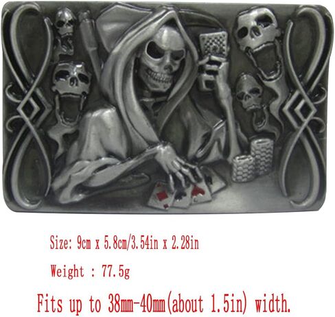 Skull Head Dice Poker Western Cowboy Vintage Punk Rock Skull Belt Buckle Gift for family or friends in Saudi Arabia