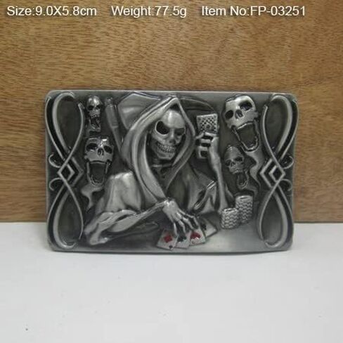 Skull Head Dice Poker Western Cowboy Vintage Punk Rock Skull Belt Buckle Gift for family or friends in Saudi Arabia