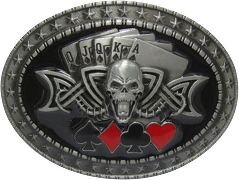 Skull Head Dice Poker Western Cowboy Vintage Punk Rock Skull Belt Buckle Gift for family or friends in Saudi Arabia