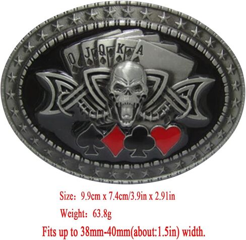 Skull Head Dice Poker Western Cowboy Vintage Punk Rock Skull Belt Buckle Gift for family or friends in Saudi Arabia