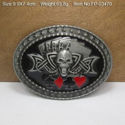 Skull Head Dice Poker Western Cowboy Vintage Punk Rock Skull Belt Buckle Gift for family or friends in Saudi Arabia