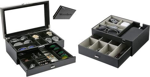 ProCase Wooden Jewelry Organizer Bundle with Double Layer Valet Tray in Saudi Arabia