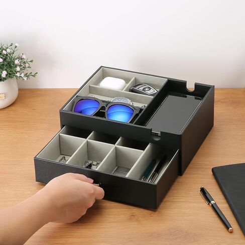 ProCase Wooden Jewelry Organizer Bundle with Double Layer Valet Tray in Saudi Arabia
