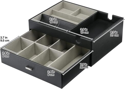 ProCase Wooden Jewelry Organizer Bundle with Double Layer Valet Tray in Saudi Arabia