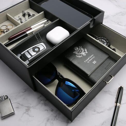 ProCase Wooden Jewelry Organizer Bundle with Double Layer Valet Tray in Saudi Arabia