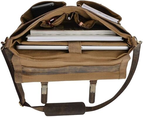 حقيبة كمبيوتر محمول من الجلد مقاس 16 بوصة من KomalC للرجال والنساء، أفضل حقيبة للمكتب والمدرسة والكلية in Kuwait