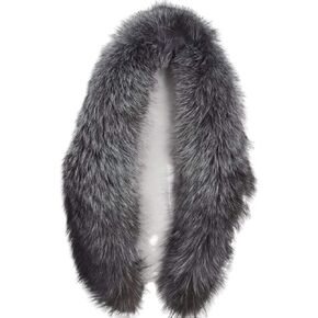 العلامات التجارية العامة 100 سم الرجال والنساء طويل طوق فرو الثعلب الطبيعي لمعطف الشتاء 39.3 "وشاح فرو الثعلب الفضي القابل للفصل in Kuwait