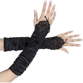 Women Stretchy Long Satin Gloves for 1920s Gatsby Party, Cosplay, Wedding, Masquerade Ball, Prom and Evening Party in Kuwait