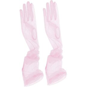 TAIKMD Women's Tulle Evening Long Gloves Party Opera Photography Semi Sheer Wedding Bridal Glove Mittens in Kuwait