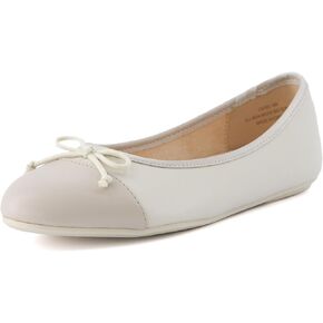 CUSHIONAIRE Women's Cardi Cap Toe Bow Flat with +Memory Foam and Wide Widths Available