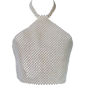 Bmirth لؤلؤة الجسم سلسلة مثير اللؤلؤ الصدرية سلسلة المحاصيل الأعلى مجوهرات للجسم الصيف شاطئ الجسم اكسسوارات صحن سلاسل الجسم الطرف in Kuwait