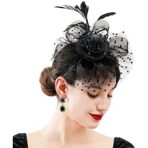 Fascinators for Women Girls, Tea Party Hats, Kentucky Derby Hats, Derby Hat, Fascinator Flower Ribbons Mesh Feathers Headwear