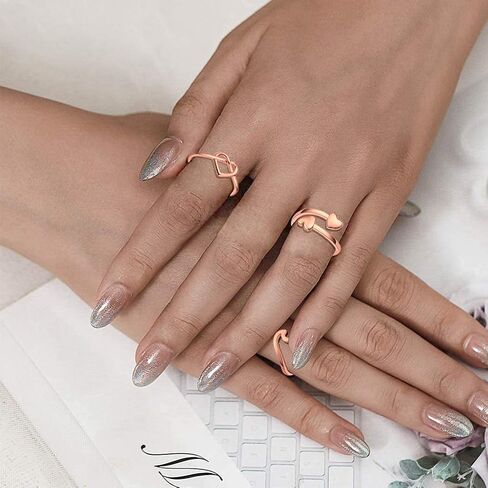 12 قطعة خواتم قابلة للتعديل للنساء لطيف ستار القمر القلب موجة الأفعى حلقة مجموعة الإبهام المفصل تكويم خواتم الفرقة مجوهرات in Kuwait