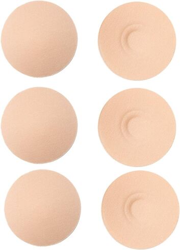 3 أزواج من وسادات الثدي القابلة لإعادة الاستخدام من OULII، أغطية حلمات غير مرئية من القطن قابلة للتنفس، فطائر الثدي للنساء (بيج) in Kuwait