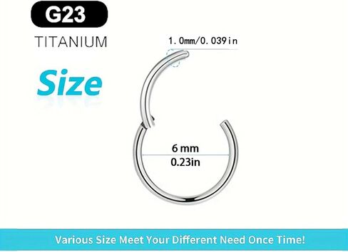 SHOWNICE G23 التيتانيوم ثقب الأنف خواتم اللولب الجسم الثقب ، ASTM F-136 أقراط التيتانيوم تمهيد الوجه Daith ثقب الجسم مجوهرات in Saudi Arabia