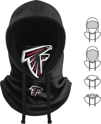 FOCO Atlanta Falcons NFL Black Drawstring Hooded Gaiter in Saudi Arabia