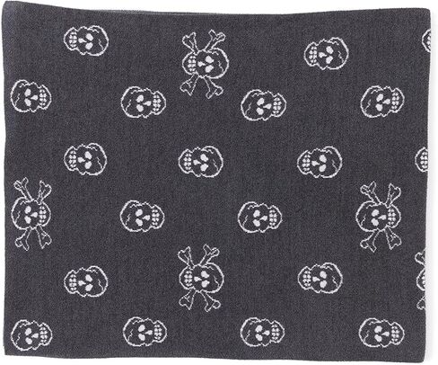 Barefoot Dreams CozyChic Ultra Lite Skull Print Scarf, 100% Polyester Knit Scarf for Women and Teens, Cute Winter Apparel, Warm Accessories, Carbon/Almond, OS in Saudi Arabia