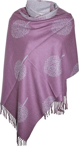 LUXURY CASHMERE SCARF PURPLE GREY MULBERRY TREE PRINT REVERSABLE SUPER SOFT SUMMER WINTER SPRING SCARF UNISEX TRENDY PREMIUM QUALITY SCARFGIFT FOR HER HIM HER EVERYONE in Kuwait