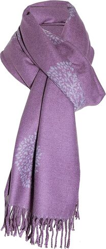 LUXURY CASHMERE SCARF PURPLE GREY MULBERRY TREE PRINT REVERSABLE SUPER SOFT SUMMER WINTER SPRING SCARF UNISEX TRENDY PREMIUM QUALITY SCARFGIFT FOR HER HIM HER EVERYONE in Kuwait