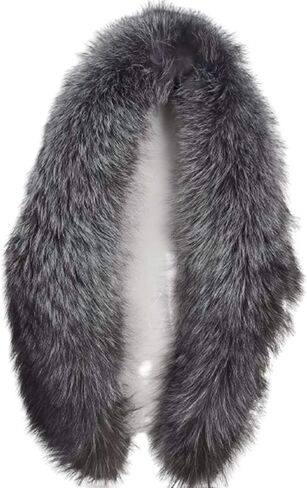 العلامات التجارية العامة 100 سم الرجال والنساء طويل طوق فرو الثعلب الطبيعي لمعطف الشتاء 39.3 "وشاح فرو الثعلب الفضي القابل للفصل in Kuwait