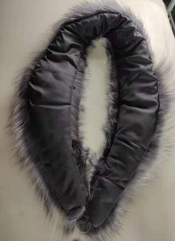 العلامات التجارية العامة 100 سم الرجال والنساء طويل طوق فرو الثعلب الطبيعي لمعطف الشتاء 39.3 "وشاح فرو الثعلب الفضي القابل للفصل in Kuwait