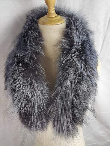 العلامات التجارية العامة 100 سم الرجال والنساء طويل طوق فرو الثعلب الطبيعي لمعطف الشتاء 39.3 "وشاح فرو الثعلب الفضي القابل للفصل in Kuwait