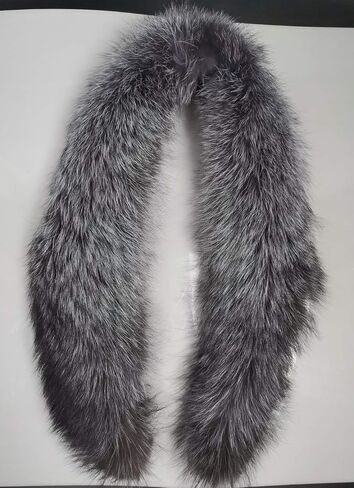 العلامات التجارية العامة 100 سم الرجال والنساء طويل طوق فرو الثعلب الطبيعي لمعطف الشتاء 39.3 "وشاح فرو الثعلب الفضي القابل للفصل in Kuwait