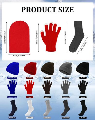 Panitay 150 Pcs Winter Beanies Gloves Socks 50 Men Cotton Socks in Bulk 50 Winter Hat 50 Touchscreen Gloves for Men Homeless Shelter Donating Warm Gift in Saudi Arabia