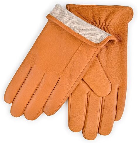 Harssidanzar Mens Leather Gloves for Cold weather,Winter Warm Gloves,HM003US in Saudi Arabia