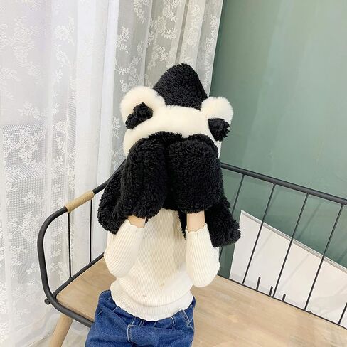 TONWHAR Womens Cute Winter Thick Warm Long Hooded Scarf with Mittens in Saudi Arabia