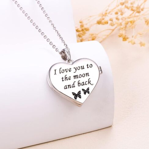 DAOCHONG S925 Sterling Silver Tree of Life Love Heart Mother and Child Keepsake Hold Pictures Photo Locket Memory Pendant Necklace Gifts for Women Grandma Mother Daughter, Sterling Silver, No Gemstone in Saudi Arabia