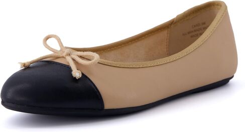 CUSHIONAIRE Women's Cardi Cap Toe Bow Flat with +Memory Foam and Wide Widths Available in Saudi Arabia