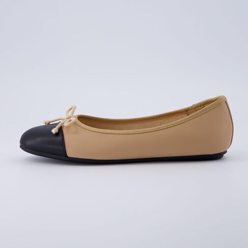 CUSHIONAIRE Women's Cardi Cap Toe Bow Flat with +Memory Foam and Wide Widths Available in Saudi Arabia