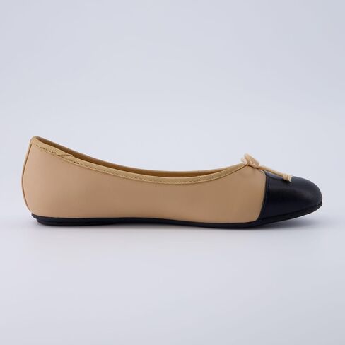 CUSHIONAIRE Women's Cardi Cap Toe Bow Flat with +Memory Foam and Wide Widths Available in Saudi Arabia