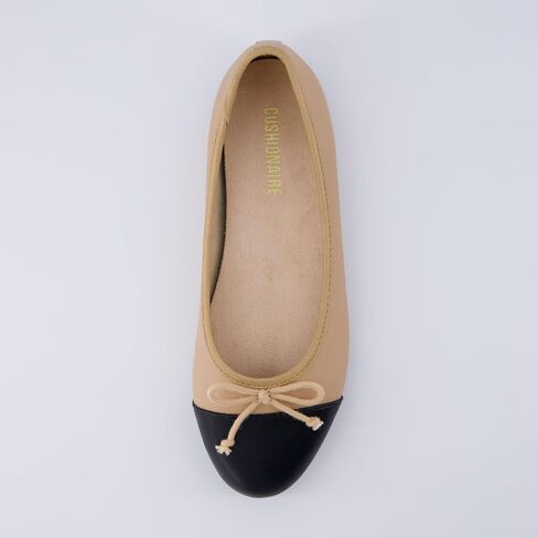 CUSHIONAIRE Women's Cardi Cap Toe Bow Flat with +Memory Foam and Wide Widths Available in Saudi Arabia